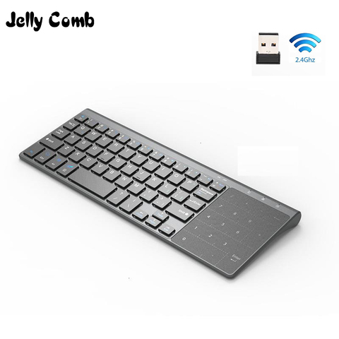 Gelée peigne 2.4G clavier sans fil avec numéro Touchpad souris mince clavier numérique pour Android Windows PC de bureau portable TV Box ► Photo 1/6