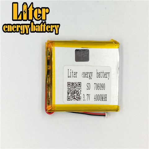 Batterie lipo rechargeable, 1.25MM, 2 broches, 3.7 V, 706090, 4000mah, personnalisée, vente en gros ► Photo 1/1