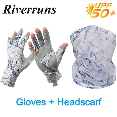 Riverrun UPF50 + Protection solaire sans doigts gants de pêche et foulards pour hommes et femmes pêche, canotage, kayak, randonnée ► Photo 1/5