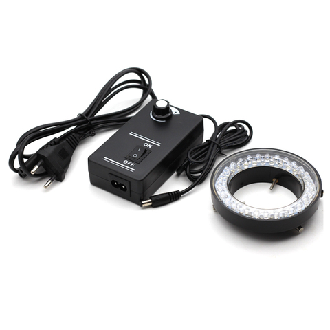 Lampe d'illuminateur de lumière d'anneau réglable de 60 LED pour la loupe de lentille de caméra vidéo de Microscope de ZOOM stéréo d'industrie G600 ► Photo 1/6