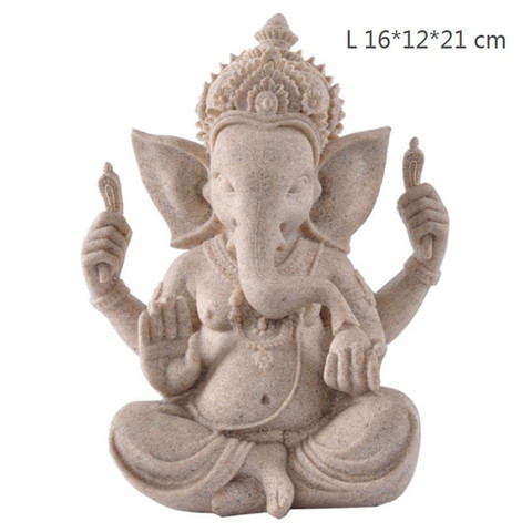 [VIP] grès artisanat Sculpture assis méditation bouddha Statue éléphant Ganesha Sculpture brûleur d'encens Feng Shui décoration ► Photo 1/6
