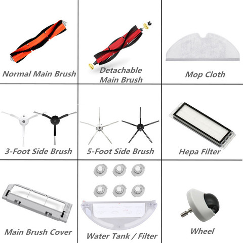 Accessoires pour aspirateur robot Xiaomi Roborock S5 S6 Max Pure S60, S65, S50, E25, E4 (brosse latérale centrale et filtre Hepa) ► Photo 1/6