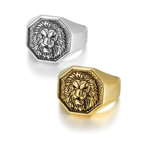 Bague tête de Lion Animal à la mode 316 acier inoxydable Punk Biker conception Rock Roll bijoux ► Photo 1/6