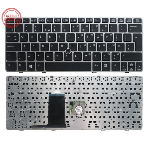 Nouveau clavier UK/ US pour HP EliteBook 2560 2560p 2570 2570P pc portable anglais KB cadre argenté ► Photo 1/6