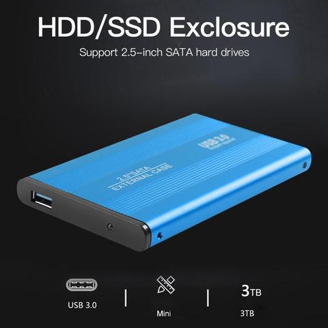 2.5 pouces USB 3.0 boîtier de disque dur externe SATA à USB 3.0 HDD boîtier de disque dur 5Gbps boîtier SSD en aluminium Support 3 to pour ordinateur portable ► Photo 1/6