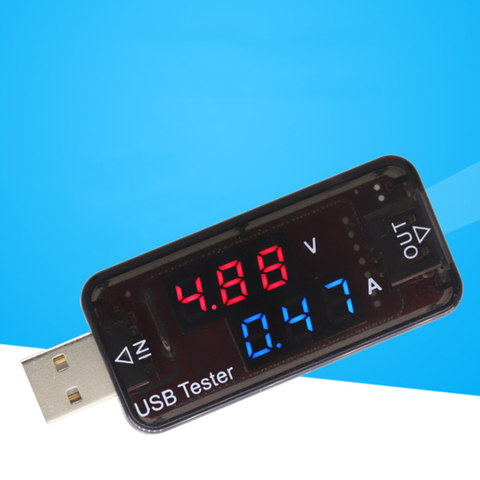 Rouge bleu double affichage USB testeur 5V 12V voltmètre numérique ampèremètre voiture voltmètre détecteur moniteur batterie externe chargeur docteur ► Photo 1/5