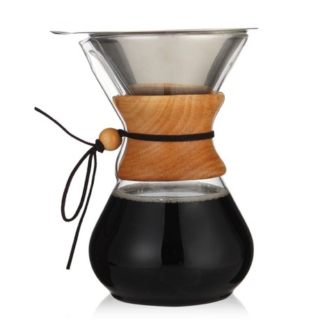 Ecocoffee-bouilloire à café en verre résistant à la chaleur, filtre métallique réutilisable, Pots turcs, percolateur, 400/500/800ml, fabricant Barista ► Photo 1/6