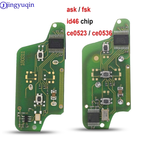 Jingyuqin – Panneau pour clé à distance de voiture ASK/FSK, télécommande, pour peugeot 207, 307, 308, 407, 607, 807, pour citroën C2, C3, C4, C5, C6, CE523, CE536, 7941, 7946, Id46 ► Photo 1/3