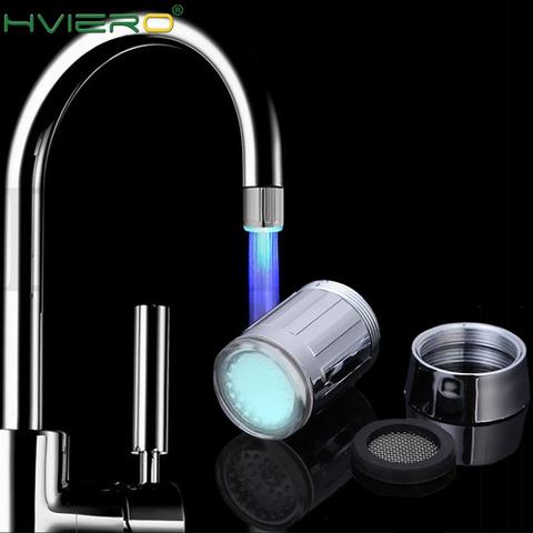 Robinet à LED Streaming lampe 7 couleur lumière Variable robinet de douche capteur de pression salle de bain température cuisine accessoires couleur LED ► Photo 1/6