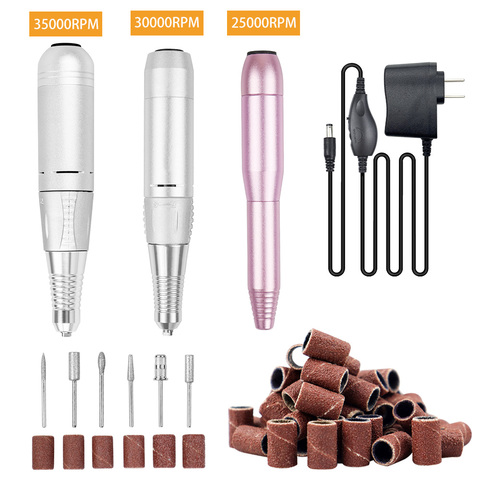 35000/30000/25000 tr/min Portable stylo électrique perceuse à ongles Machine ongles Gel dissolvant professionnel manucure Machine électrique ongles outil ► Photo 1/6