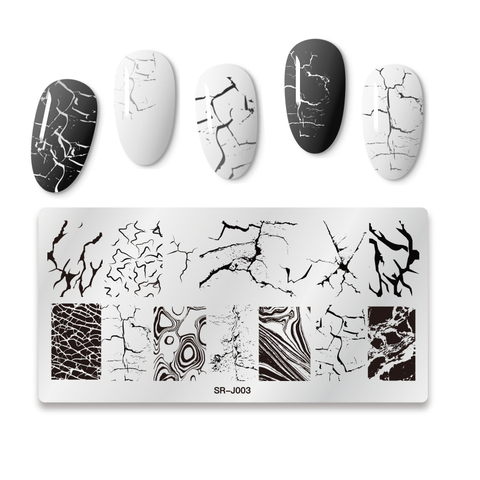 Plaques d'estampage pour ongles rectangulaires, encre à Texture de marbre, modèle en acier inoxydable, Texture d'image pour Nail Art, bricolage, outils ► Photo 1/6