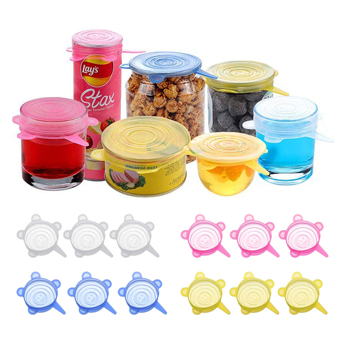 Petits couvercles extensibles en Silicone de 6.5cm, petits couvercles extensibles pour tasses, bols extensibles, boîtes de rangement pour bocaux Mason à bouche régulière et large ► Photo 1/6