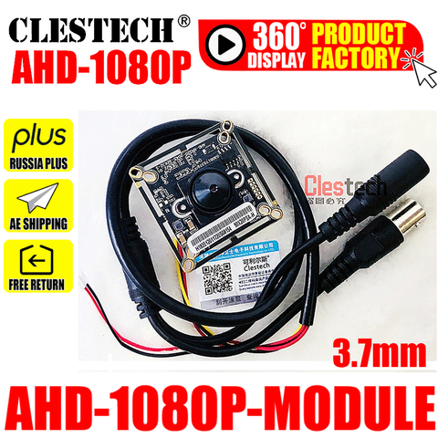 3.7mm cône 3000TVL 1920*1080P mini HD CCTV AHD caméra puce Module ircut + objectif + câble carte fini moniteur modul service du produit ► Photo 1/1