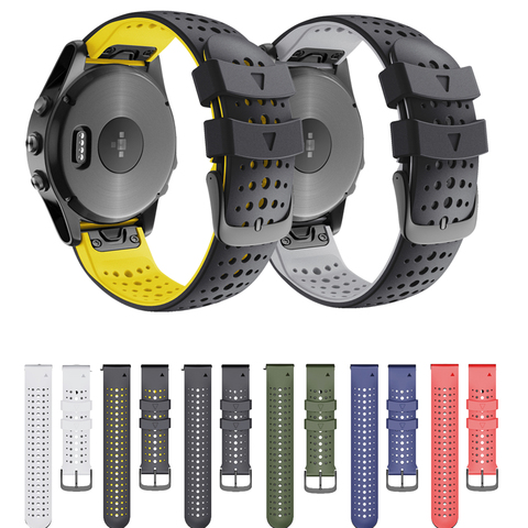 Bracelet de montre en Silicone 22mm, pour Garmin Fenix 6 6Pro 5 5Plus, pour approche S60 S62 forerunner 935 945 montre Easyfit ► Photo 1/6