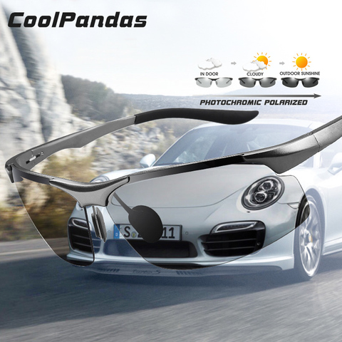 Coolpandas – lunettes de soleil polarisées photochromiques pour hommes, en aluminium, pour la Vision de jour et de nuit ► Photo 1/6