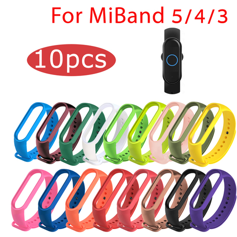 10 pièces/paquet Bracelet pour Xiaomi Mi bande 5 Bracelet Silicone Bracelet MiBand 5 Bracelet pour Xiaomi Mi bande 5 4 3 Bracelet ceinture ► Photo 1/6