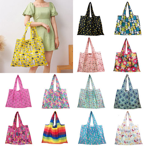 Sac de courses pliable, pochette de rangement d'épicerie, sac écologique, sac de Shopping, mignon Flamingo dinosaure, bricolage, expédition, sacs à main réutilisables ► Photo 1/6