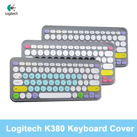 Besegad coloré ordinateur portable Silicone clavier couverture peau autocollant protecteur étui de protection pour Logitech K380 Bluetooth clavier ► Photo 1/6