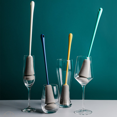 Brosse de nettoyage en PP éponge | Longue poignée, accessoires de cuisine et de salle de bains pour le nettoyage des tasses en verre, bouteille d'alimentation, tasses Vase ► Photo 1/6