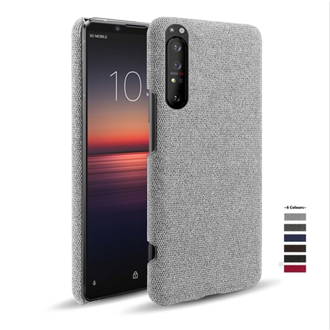 Coque de protection antidérapante en tissu pour Sony Xperia 1 II 5II, 5, 8, 20, luxueuse, Texture adaptée ► Photo 1/6