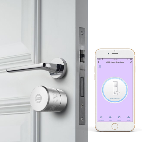 Cryptage Intelligent de serrure de porte de sécurité de cylindre de noyau de serrure intelligente de zemimart Tuya Zigbee avec des clés fonctionnent avec l'application de vie intelligente ► Photo 1/6