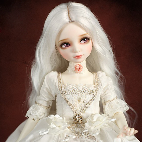 Nouveau Style 1/3 1/4 1/6 1/8 Bjd perruque haute température blanc ondulé fil Bjd perruque SD pour BJD poupée cheveux perruque ► Photo 1/4