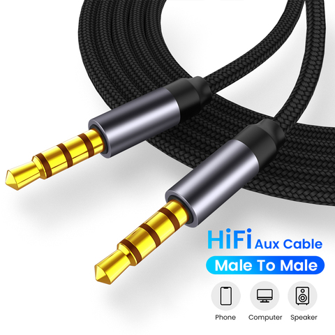 3.5mm AUX câble Jack mâle à mâle câble Audio 3.5mm haut-parleur câble pour casque voiture pour Xiaomi Redmi 5 plus Oneplus 5t AUX cordon ► Photo 1/6