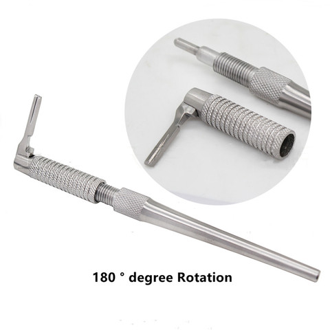 Scalpel dentaire poignée réglable opération chirurgicale couteau poignée acier inoxydable longueur 15cm 180 degrés Rotation implant Oral ► Photo 1/2