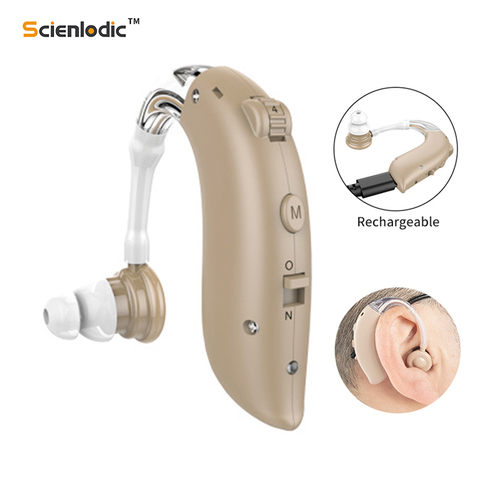 BTE – aide auditive Rechargeable, Super oreille, amplificateur de son, réglable, pour personnes âgées ► Photo 1/6