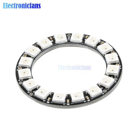 Panneau de lampe LED WS2812B 5050 RGB 16 Bits, Module rond, polychrome, pilote Flexible, carte de développement avec lumières d'angle carrées ► Photo 1/6