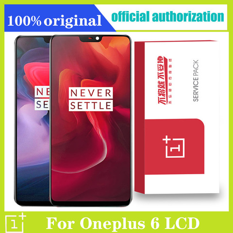 Bloc écran tactile LCD Amoled de remplacement, 6.28 pouces, avec châssis, pour Oneplus 6, Original ► Photo 1/6