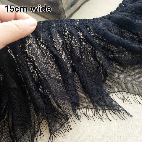 Cils Double plis noirs en Tulle dentelle | Bricolage, jupe et manchettes tendance, couture pratique ► Photo 1/3