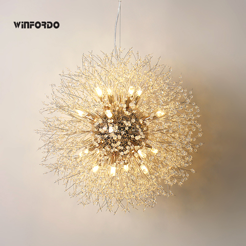 2022 moderne cristal pissenlit lustre éclairage pendentif lampe pour salon salle à manger décoration de la maison WF-P12 ► Photo 1/6