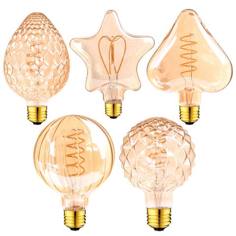 Grensk – ampoule à Filament Led en spirale, E27, T25, C35, 3W, 2200K, rétro, Vintage, E12, E14, 220V, décoration pour la maison ► Photo 1/6