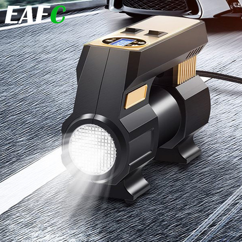 Compresseur d'air Portable pour pneus de voiture, pompe à Air numérique pour pneus de moto, lumière LED, DC 12V ► Photo 1/6