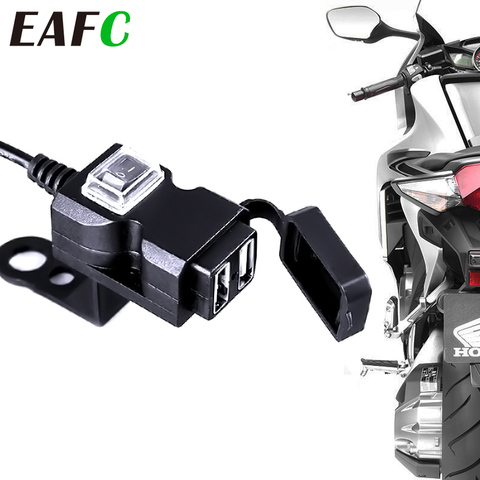 Adaptateur chargeur d'alimentation pour téléphone | Guidon de moto universel étanche 12V double USB ► Photo 1/6