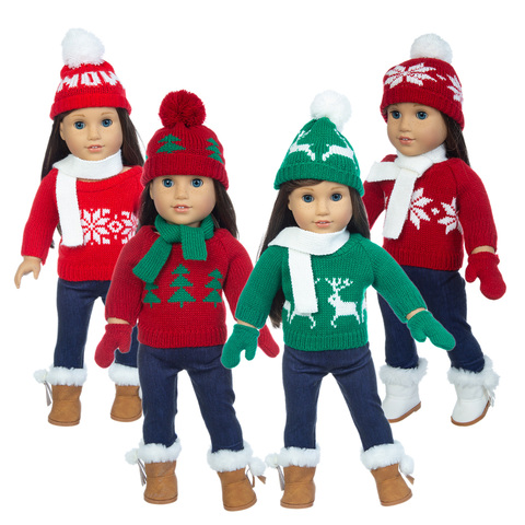 Pull de noël pour filles américaines, vêtements pour poupées, cadeau de noël, pour filles américaines, uniquement, nouvelle collection 2022 ► Photo 1/6