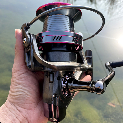 Moulinet de pêche à tambour fixe 12 + 1 roulements à billes, bobine en aluminium, poignée gauche/droite, 5.2:1, pêche à la carpe ► Photo 1/6