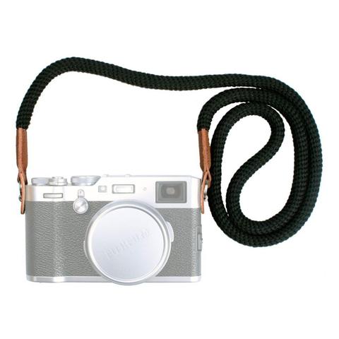 Universel 100cm coton corde caméra cou sangle Vintage bandoulière en cuir pour Sony Canon Fuji Nikon Olympus Pentax appareil photo ► Photo 1/6