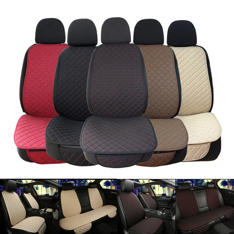 Housse de protection de siège de voiture en lin de grande taille, tapis de coussin de dossier avant ou arrière pour intérieur de voiture, camion, Suv et Van ► Photo 1/6