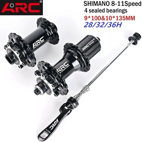 ARC 28/32/36 trous, moyeu de vtt, 4 roulements scellés, dégagement rapide, frein à disque, QR, pour Shimano 8-11 vitesses ► Photo 1/6