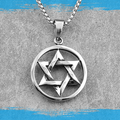 Hexagramme étoile Islam acier inoxydable hommes colliers pendentifs chaîne Simple pour petit ami mâle bijoux créativité cadeau en gros ► Photo 1/6