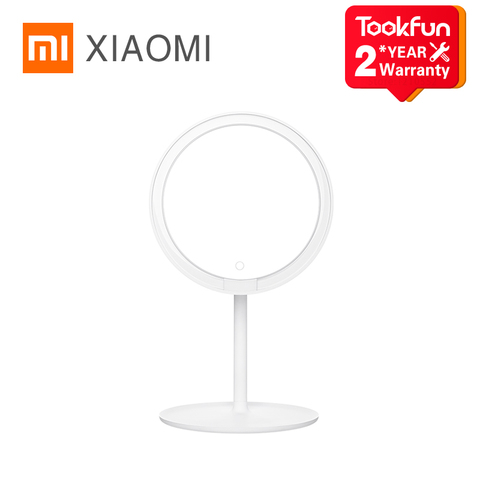 Xiaomi Mijia – miroir de maquillage LED, 2000mAh, Ra92, trois vitesses réglables 0 °-45 °, 900lux, lumière douce, 6.5 pouces, HD, plaqué argent ► Photo 1/6