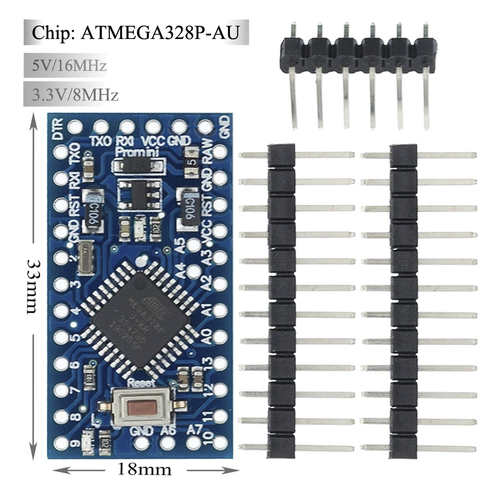 1 pièce Pro MINI 5 V/16 MHZ ATMEGA328 ATMEGA328P 5 V 16 M pour version Arduino 3.3 V/8 MHZ bleu ► Photo 1/6