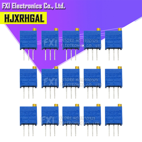 15 pièces 3296 3296w 100ohm-2Mohm 0.5w résistances variables multi-tours tondeuse réglable précision 3296w potentiomètre kit ► Photo 1/2