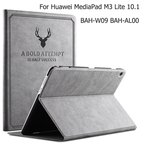 Coque à rabat en cuir PU avec support, étui pour tablette Huawei MediaPad M3 Lite 10 BAH-L09/W09/AL00 M3 Lite 10.1 ► Photo 1/6