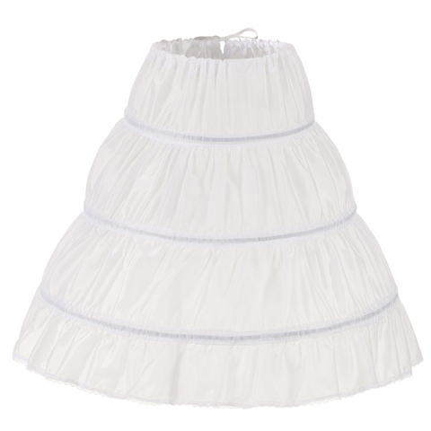 2022 blanc enfants jupon a-ligne 3 cerceaux une couche enfants Crinoline dentelle garniture fleur fille robe sous-jupe taille élastique ► Photo 1/6