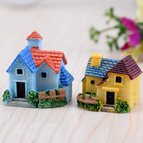 Mini Figurines de décoration de jardin, maison, villa en bois, château, jardin de fées, château Miniature, Terrarium ► Photo 1/6