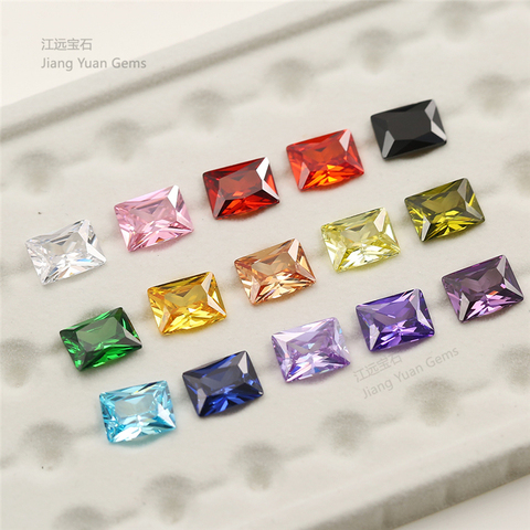 1 pièces par couleurs Total 15 pièces taille 4x6mm ~ 10x12mm forme carrée zircon cubique en vrac pierre pour bijoux bricolage ► Photo 1/6