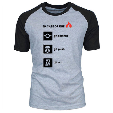 Chemise programmateur à col rond, 100%, haut en coton de qualité, en cas de feu, Git Push-Out t-shirt de taille européenne ► Photo 1/6